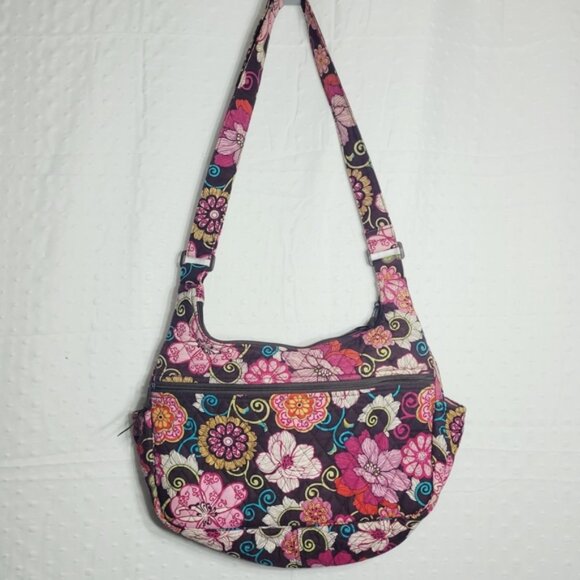 Vera Bradley Cargo Sling Cross Body Purse Mod Floral Pink Retired - Picture 3 of 14